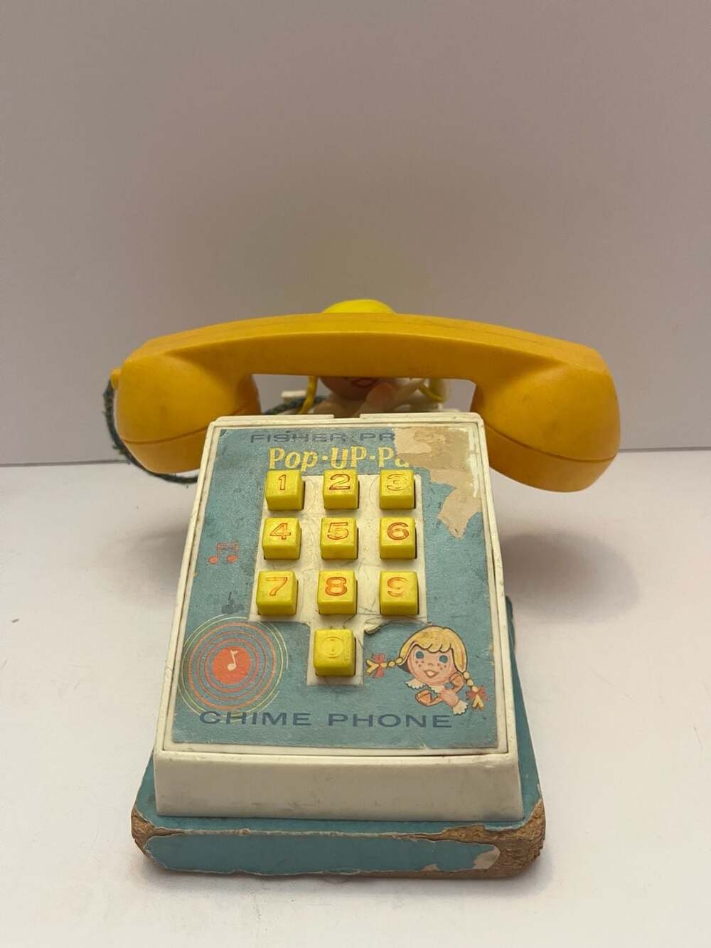 Vintage 1968 Fisher-Price Pop-Up Pal Chime Phone #150 Toy Telephone